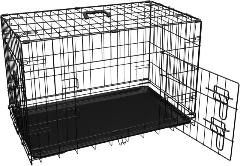 Durable & Portable 48" Double Door Dog Crate with Divider & Leak-Proof Tray – Foldable Metal Wire Cage for Indoor/Outdoor Use, Travel, and Pet Training (Large Dogs) - Image 9