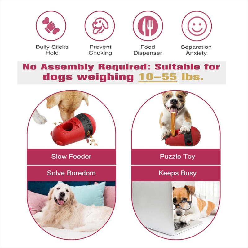 Upgraded Bully Stick Holder, Adjustable Treat Dispensing Slow Feeder, 2-in-1 Multifunctional Dog Treat Toy, for Dogs to Keep Them Busy, More Fun, Healthier, Make Everything Fun, Ideal for Dog Gifts - Image 2