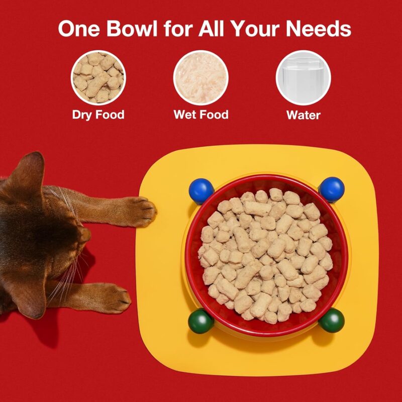 VETRESKA Elevated Dog Bowl with Stand, Raised Ceramic Cat Dog Bowls Large Breed, No Slip Cat Bowl, Food/Water Bowl Dog Feeding Station Dishes for Medium Small Pet (15.2OZ) - Image 4