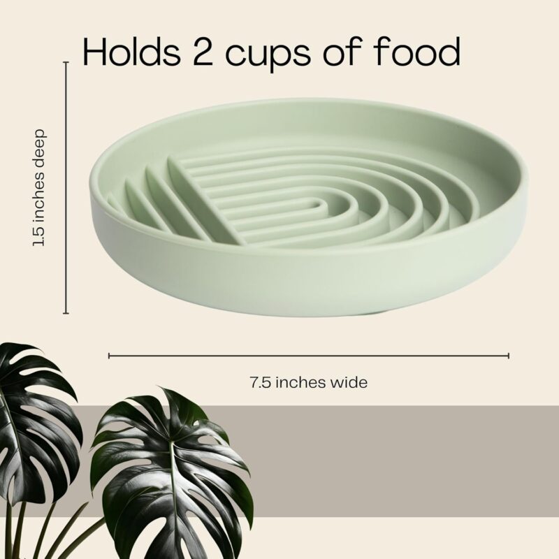 Modern Rainbow Pet Slow Feeder Bowl, Silicone Slow Feeder for Dogs & Puppies, Slow Eating, Modern Lick Mat Design, Reduces Gulping, Dishwasher Fit, for All Breed, Durable Mealtime Puzzle (Slate) - Image 4