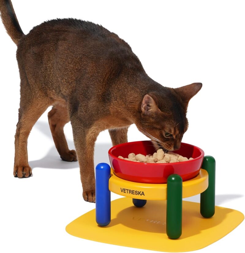 VETRESKA Elevated Dog Bowl with Stand, Raised Ceramic Cat Dog Bowls Large Breed, No Slip Cat Bowl, Food/Water Bowl Dog Feeding Station Dishes for Medium Small Pet (15.2OZ) - Image 9