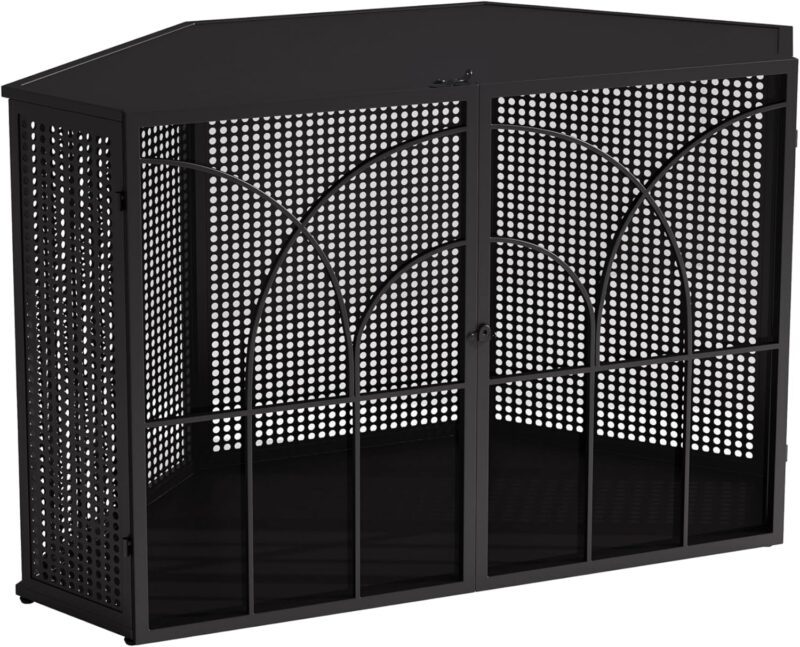 47.24" Spacious Dog Cage with Tempered Glass, for Corner of Living Room, Hallway, Study and Other Spaces, Black GW995 - Image 5