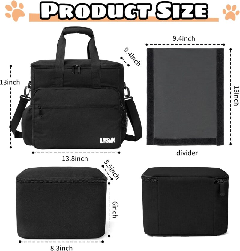 Dog Travel Bag, Airline Approved Tote Organizer, Travel Dog Backpack with Multi-Function Pockets for Dog Stuff & Pet Supplies Travel Essentials，Black with Bowl(BLUE&BLUE) - Image 2