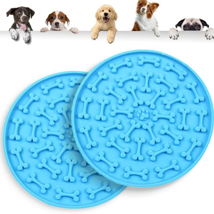 Slow Feeder Dog Bowls Silicone Bone Shape Food Suction Bowl,Slow Feeder for All Small Medium Dogs,Preventing Choking Healthy Design Dogs Bowl