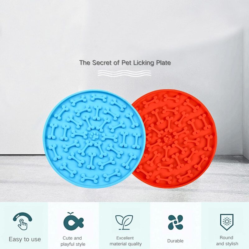 Slow Feeder Dog Bowls Silicone Bone Shape Food Suction Bowl,Slow Feeder for All Small Medium Dogs,Preventing Choking Healthy Design Dogs Bowl - Image 2